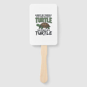 Funny Turtle Quote Vintage Vector Design_1 Hand Fan