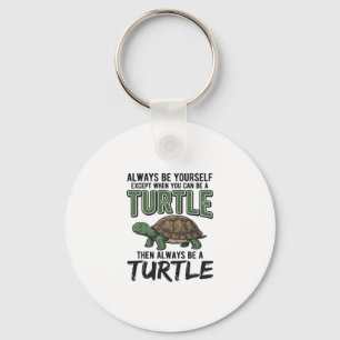 Funny Turtle Quote Vintage Vector Design_1 Keychain