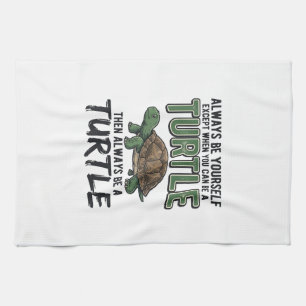 Funny Turtle Quote Vintage Vector Design_1 Kitchen Towel