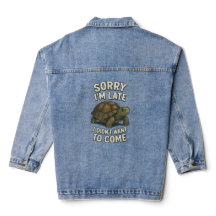 Funny Turtle Quote Women's Denim Jacket 