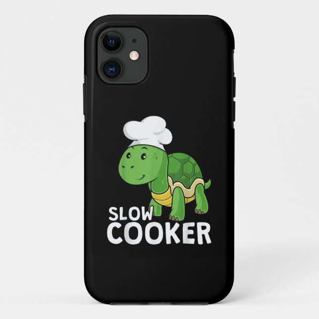 Funny Turtle Slow Cooker Chef Cooking Tortoise Case-Mate iPhone Case (Back)