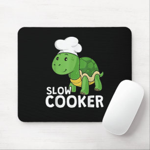 Funny Turtle Slow Cooker Chef Cooking Tortoise Mouse Pad