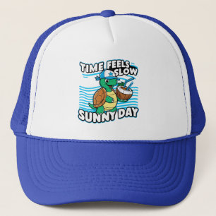 Funny turtle sunny day trucker hat