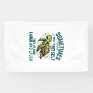 Funny Turtle Talking To Myself Vintage Shirt Desig Banner