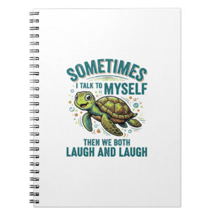 Funny Turtle Talking To Myself Vintage Shirt Desig Notebook