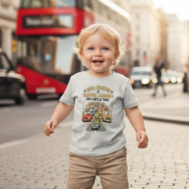 Funny Turtle Traffic Jam Shell-ebrating Baby T-Shirt (Creator Uploaded)