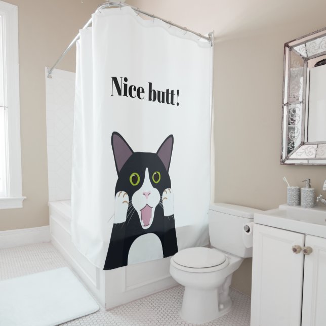 Funny tuxedo cat cartoon nice butt quote (In Situ)