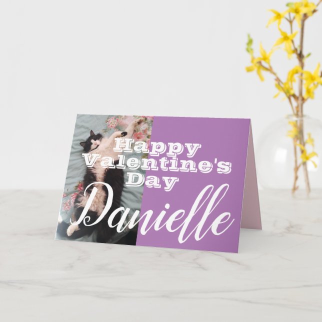 Funny Tuxedo Cat Heureuse Sainte-Valentin carte de (Fleur jaune)