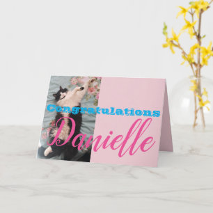 Funny Tuxedo Chat Félicitations Femme Carte de Nom