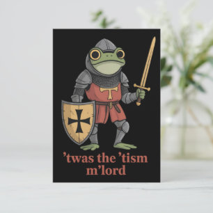Funny T'was The 'Tism M'Lord Medieval Knight Frog  Invitation