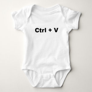 Funny TWINS Design--- Ctrl + V (Paste)  (2 of 2) Baby Bodysuit