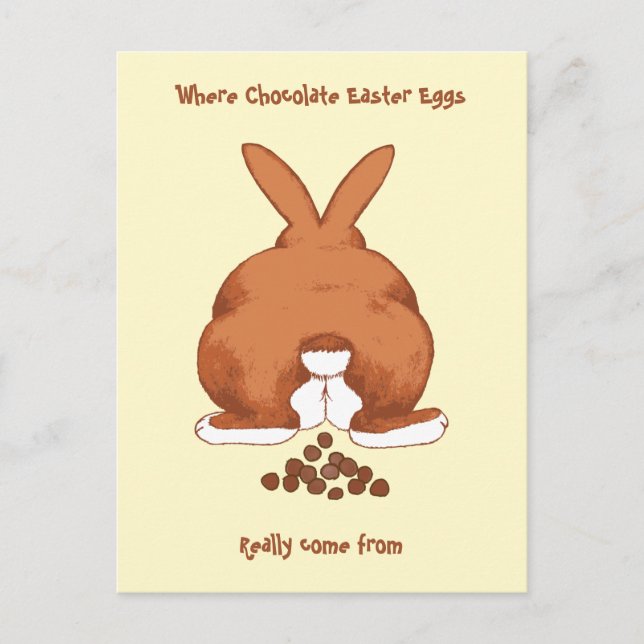 Funny Twisted Easter Bunny © Sandy Long Holiday Postcard (Front)