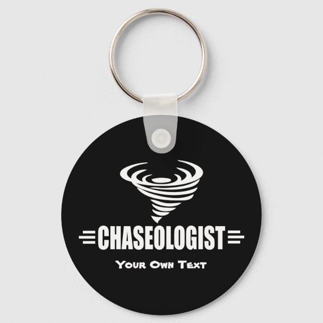 Funny Twister Storm Chaser Weather Geek Keychain (Front)