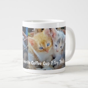 Funny Two Cute Kittens Photo Large Coffee Mug