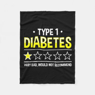 Funny Type 1 Diabetes One Star Humour Fleece Blanket