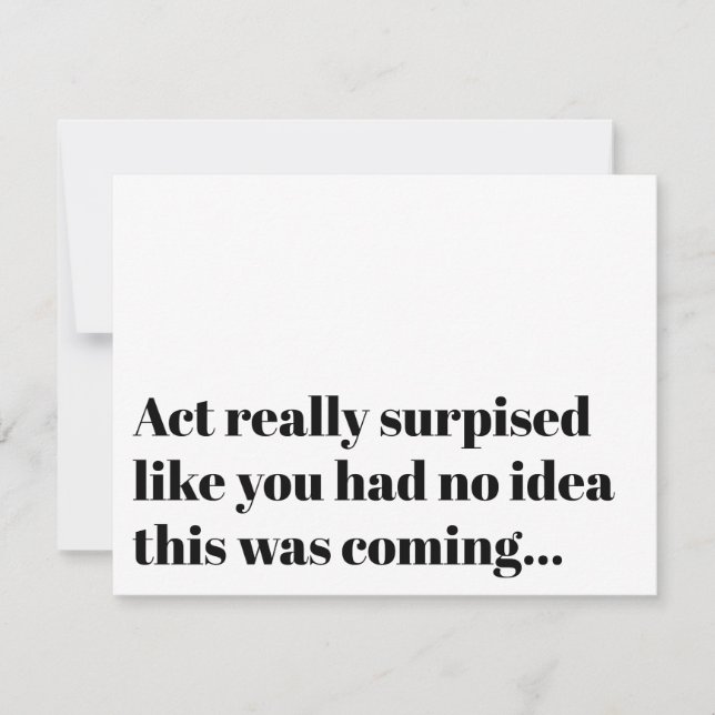 Funny Typography Act Surprised Bridesmaid Proposal Invitation (Front)