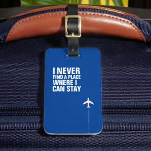 Funny Typography Airplane Travel Luggage Tag