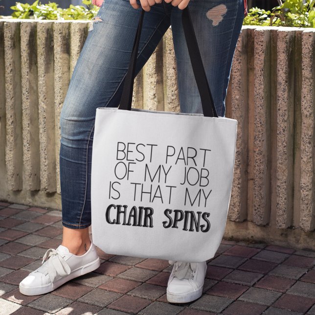 Funny Typography Best Part Of My Job Tote Bag (Creator Uploaded)