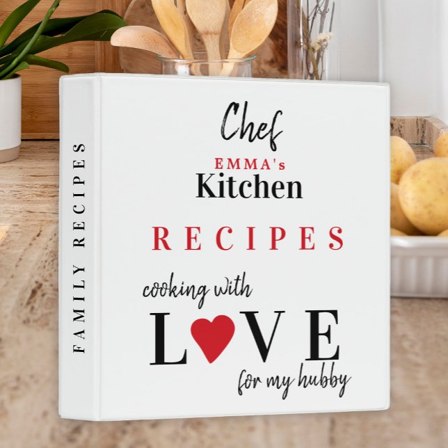 Funny typography family personalized cookbook binder (Creator Uploaded)