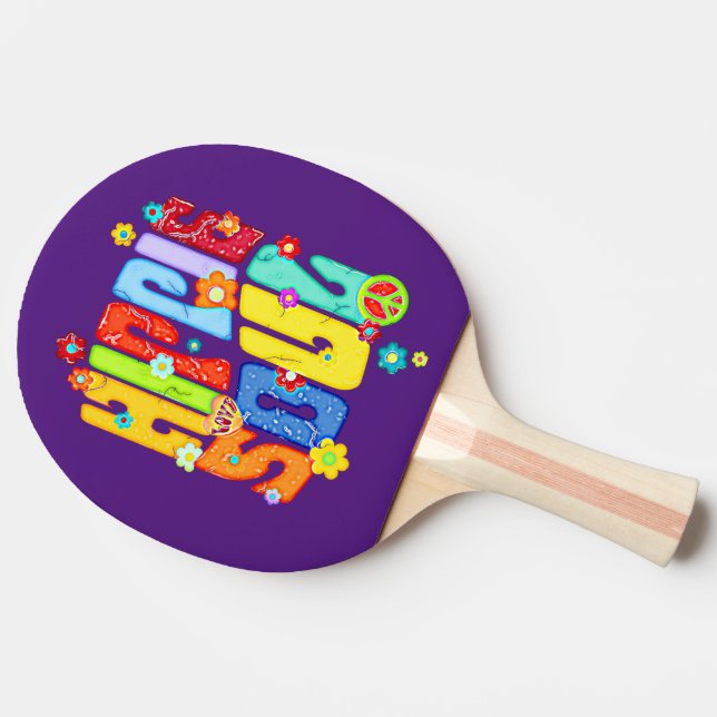 Funny Typography - HIPPIE SOUL 1 Ping Pong Paddle (Side)