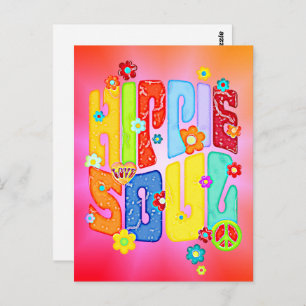 Funny Typography - HIPPIE SOUL 1 Postcard