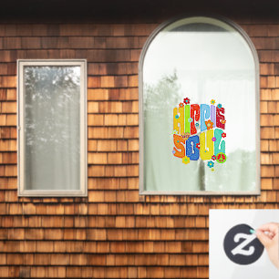 Funny Typography - HIPPIE SOUL 1 Window Cling