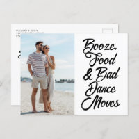 Funny Typography Photo Beach Wedding Save the Date
