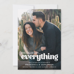 Funny Typography Photo Wedding Announcement