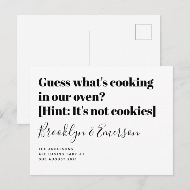 Funny Typography Pregnancy Announcement (Front/Back)