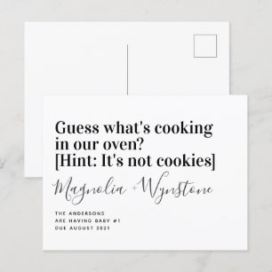 Funny Typography Pregnancy Announcement Postcard
