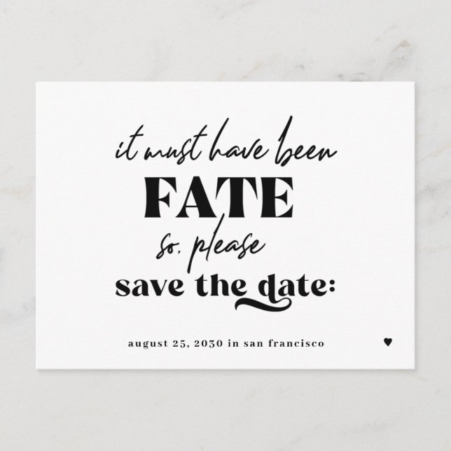 Funny typography quote wedding save the date announcement postcard (Front)