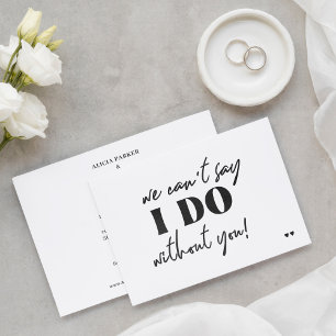 Funny typography script casual wedding invitation