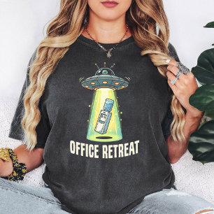 Funny Ufo Abducts Office Water Cooler T-Shirt