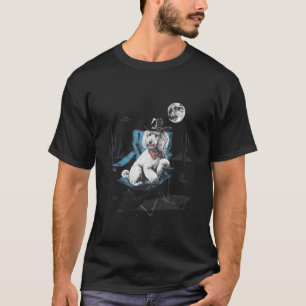 Funny UFO Alien Cowboy Poodle Retro Western Dog Mo T-Shirt