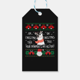 Funny Ugly Christmas Cats Christmas Tree Gift Tags