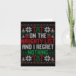 Funny Ugly Christmas I Regret Nothing Xmas Gift Card