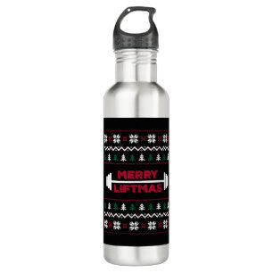 Funny Ugly christmas lifting gym graphic - 710 Ml Water Bottle