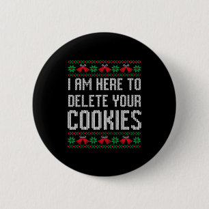 Funny Ugly Christmas Sweater Computer Geek Christm 2 Inch Round Button