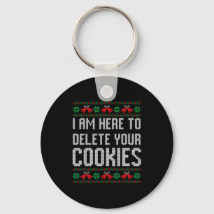 Funny Ugly Christmas Sweater Computer Geek Christm Keychain