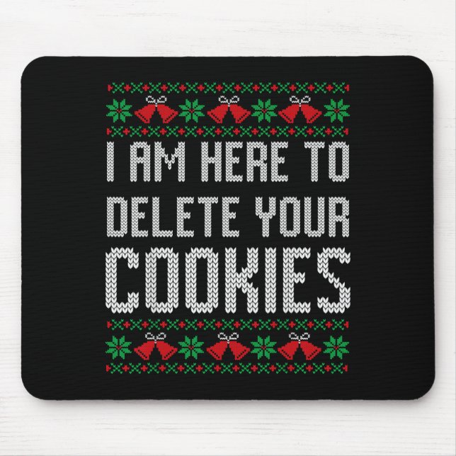 Funny Ugly Christmas Sweater Computer Geek Christm Mouse Pad (Front)