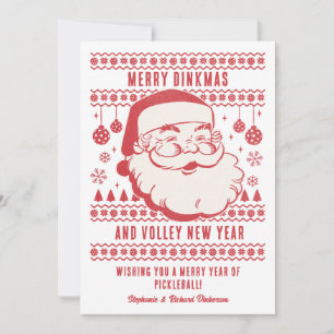 Funny Ugly Christmas Sweater Custom Pickleball Holiday Card
