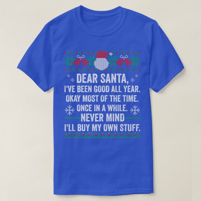 Funny Ugly Christmas Sweater Dear Santa Claus Wish (Design Front)