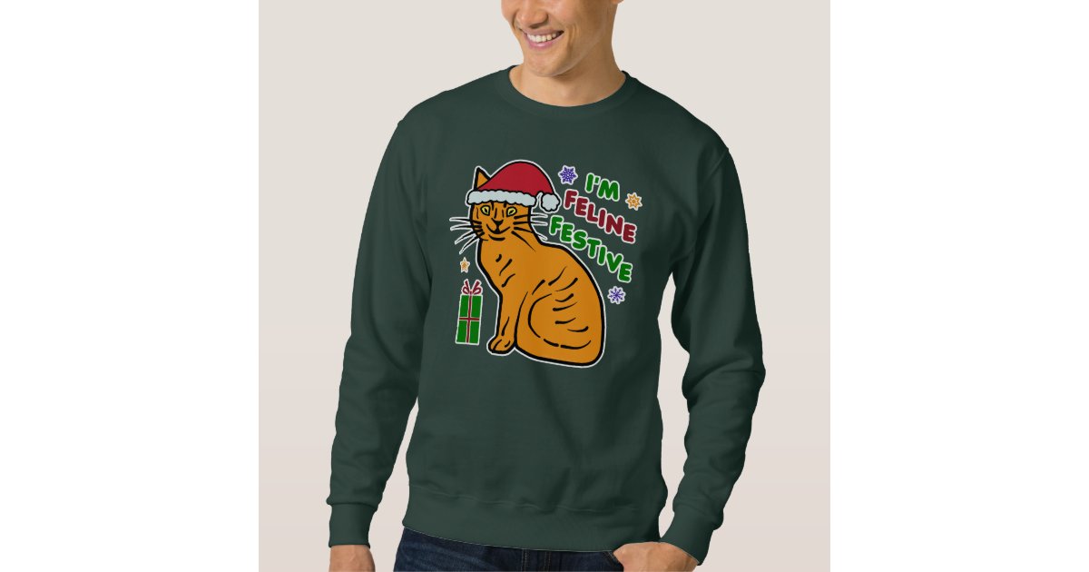 Funny Ugly Christmas Sweater Festive Cat Pun Zazzle