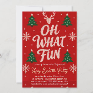 Funny Ugly Christmas Sweater Party Invitation