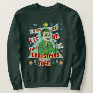 Funny Ugly Christmas Sweater Retro Drinking Man