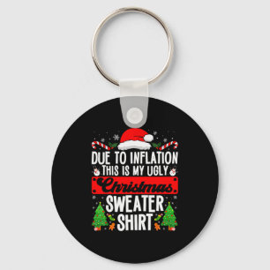 Funny Ugly Christmas Sweater Shirt Inflation Xmas  Keychain