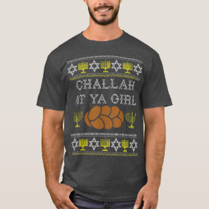 Funny Ugly Hanukkah Sweater Challah At Ya Girl Mat
