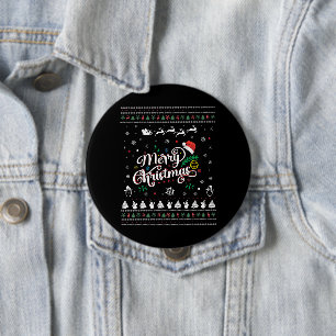 Funny Ugly  Merry Christmas 4 Inch Round Button