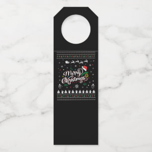Funny Ugly Merry Christmas Bottle Tag