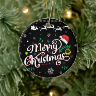 Funny Ugly Merry Christmas Ceramic Ornament
